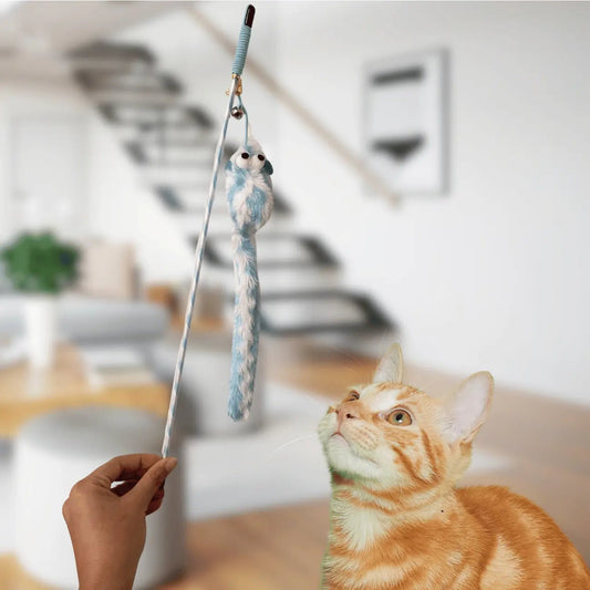 Baguette peluche longue pour chat – Disponible en violet, rose et bleu - CATILEM