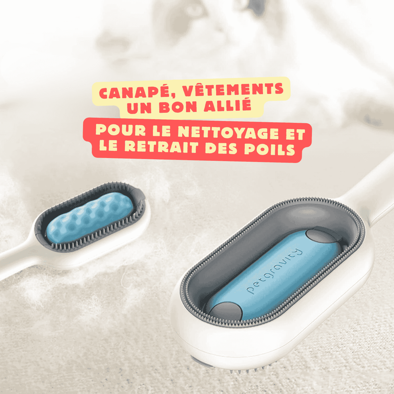 Brosse de toilettage pour chat GroomBrush – Pelage doux & moins de poils - CATILEM