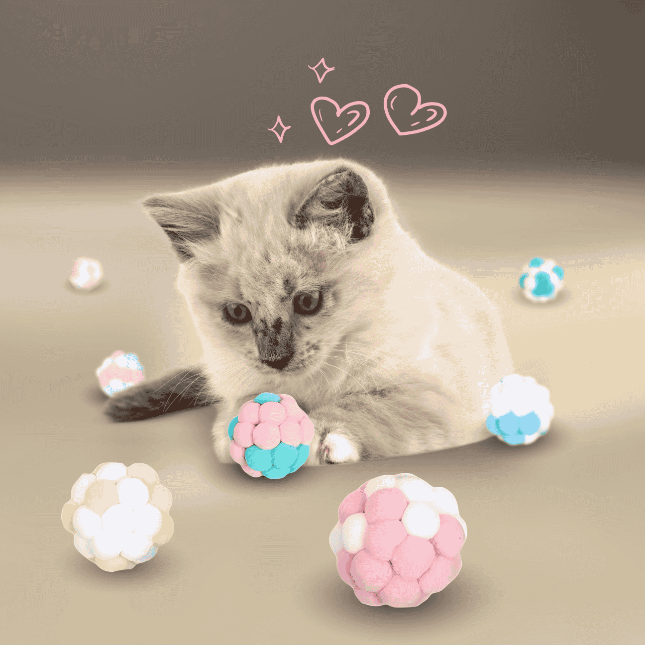 Lot de 6 balles interactives – Jeu et exercice pour chat - CATILEM
