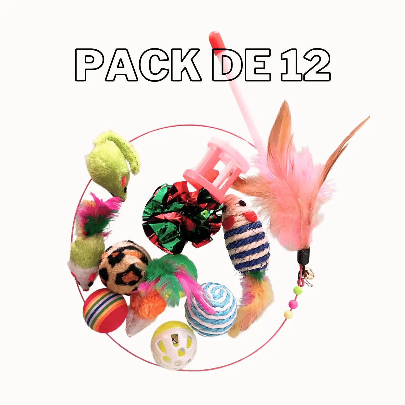 PACK DE 12 JOUETS POUR CHAT CATILEM