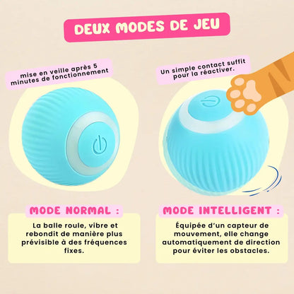 CatMotion™ | Balle interactive automatique pour chat – Idéale contre l’ennui CATILEM