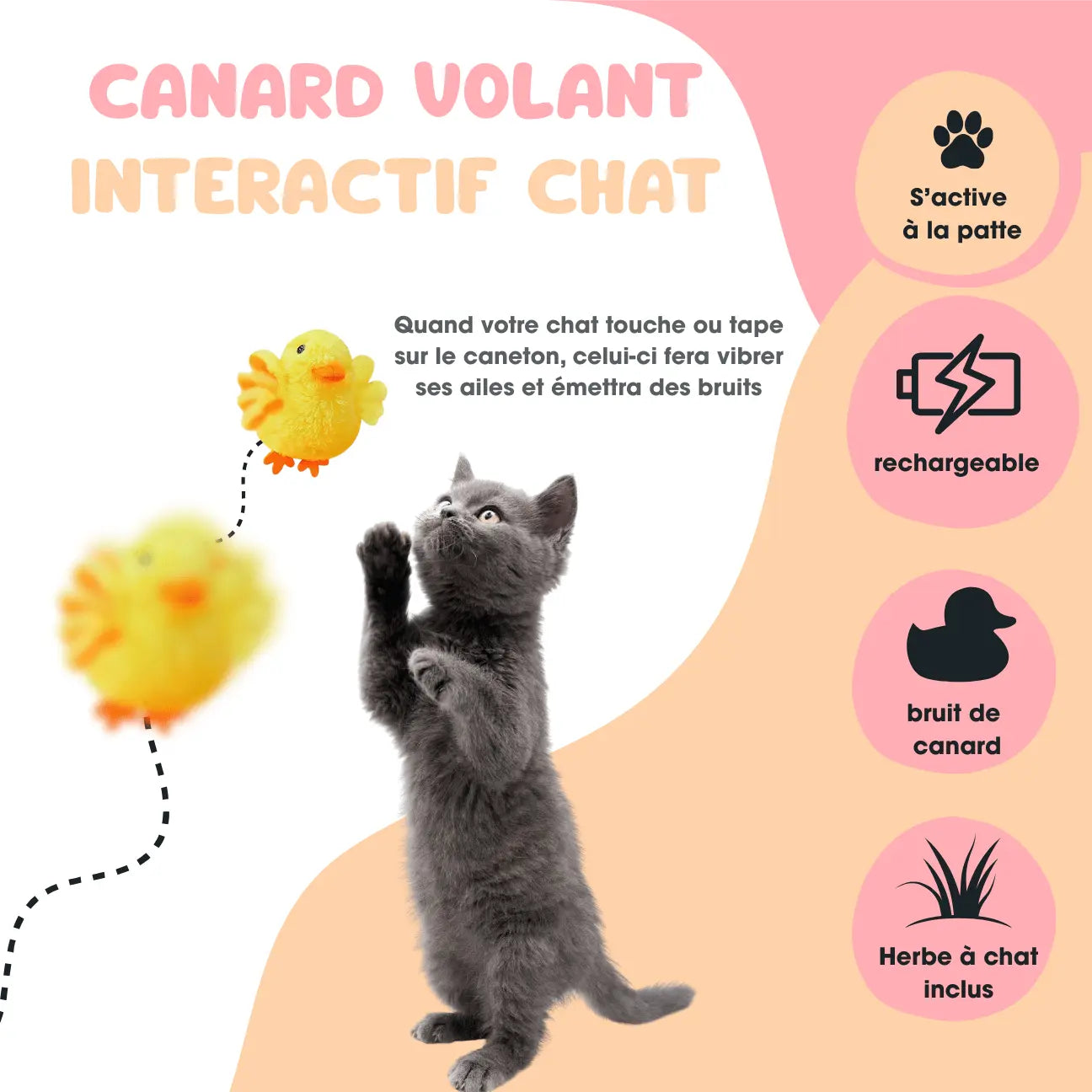 JOUET CHAT INTERACTIF CANARD CATILEM