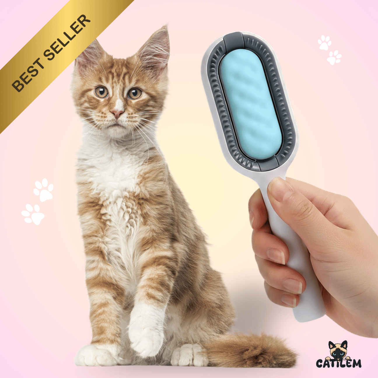 GroomBrush™ | Brosse 3 en 1 de toilettage pour chat