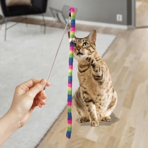 Baguette multicolore pour chat – Jouet interactif en peluche - CATILEM