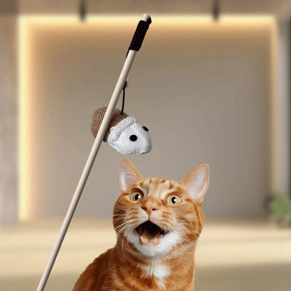 Baguette souris avec plumes – Jouet interactif pour chat - CATILEM