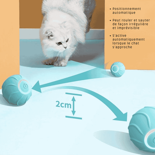 Balle interactive automatique LED pour chat CatBounce – Jeu actif & stimulant contre l'ennui - CATILEM