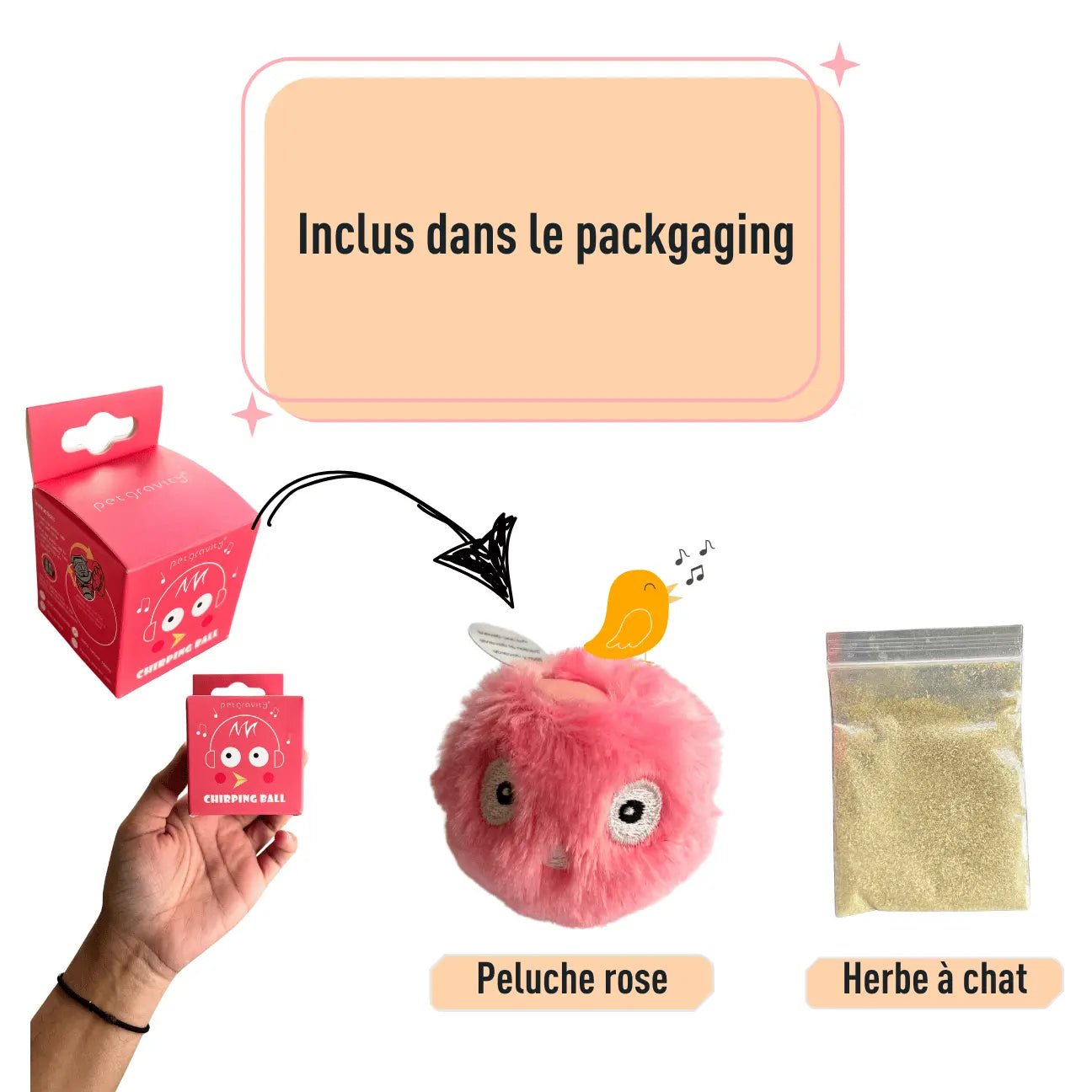 Balle sonore interactive pour chat SoundBall – Stimule l’instinct de chasse - CATILEM