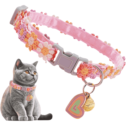 Collier Fleur Pour Chat – Réglable & Élégant avec Clochette - CATILEM