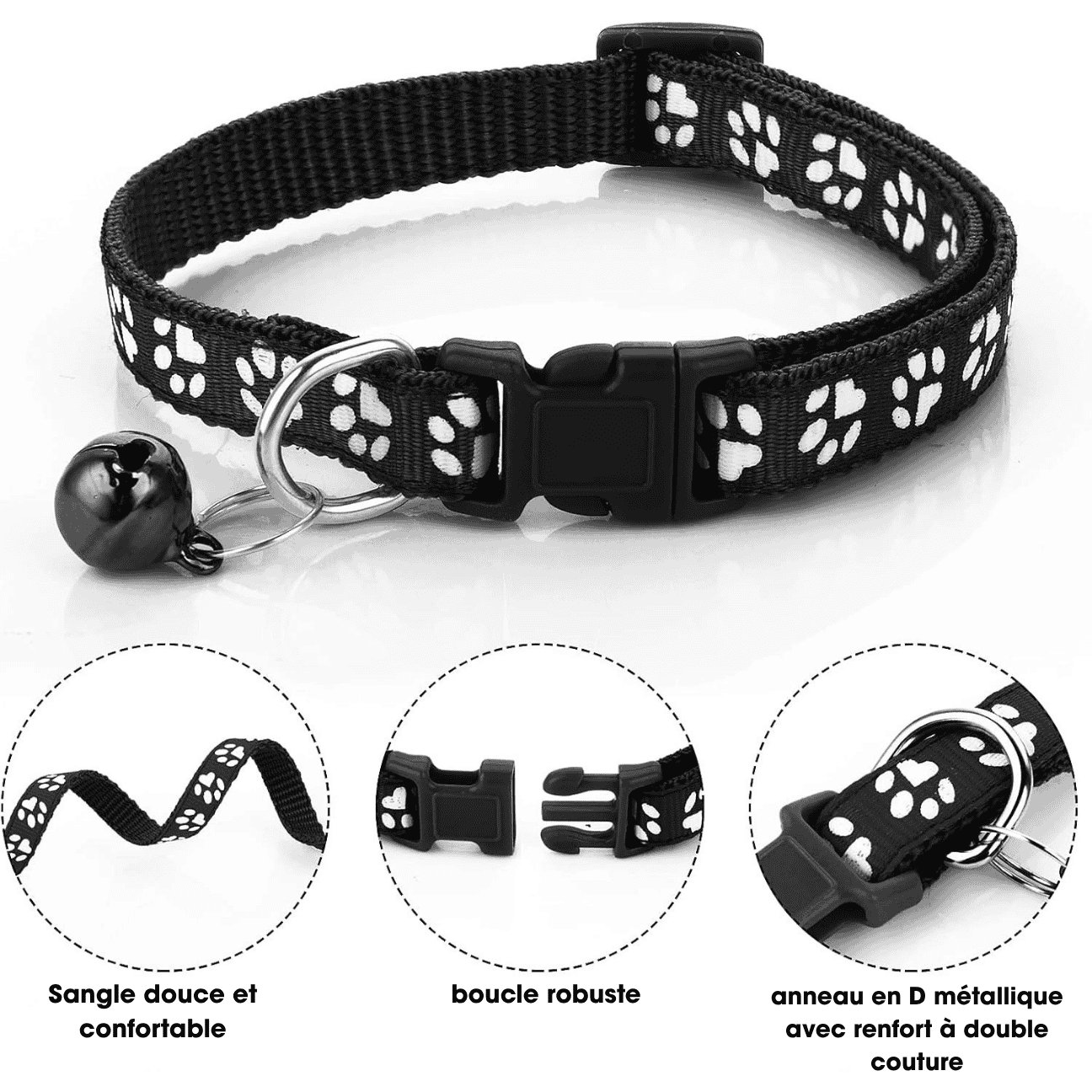 Collier Réfléchissant Pour Chat – Sécurité & Confort avec Clochette - CATILEM